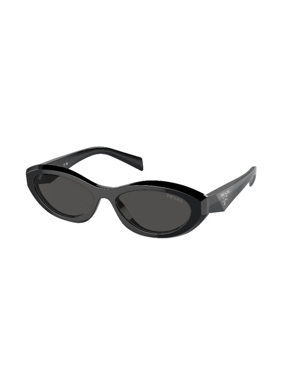 New Prada Women's Sunglasses Black Aviator Grey Lens Acetate Frame PR 26ZS 55